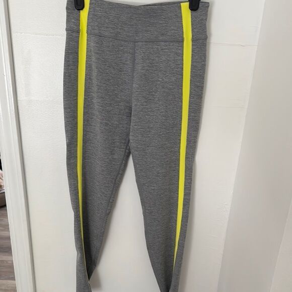 Zyia Active Pants - ZYIA ACTIVE Gray and Yellow Leggings With Vertical Stripes NWT